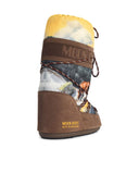 Moonboot 'Icon Postcard' Brown Nylon And Suede Boots