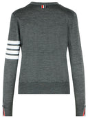 Thom Browne Cárdigan de lana virgen gris '4 Bar'