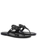 Tory Burch 'Miller' Black Lear Flip Flops