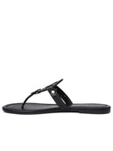 Tory Burch 'Miller' Black Lear Flip Flops