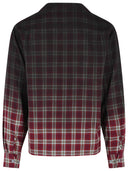 Maison Margiela Burgundy Viscose Check Shirt With Gradient Effect