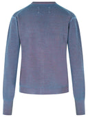 Maison Margiela Virgin Wool Cardigan With Light Blue And Red V Neck
