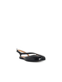 Maison Margiela 'Tabi' Black Lear Slingbacks