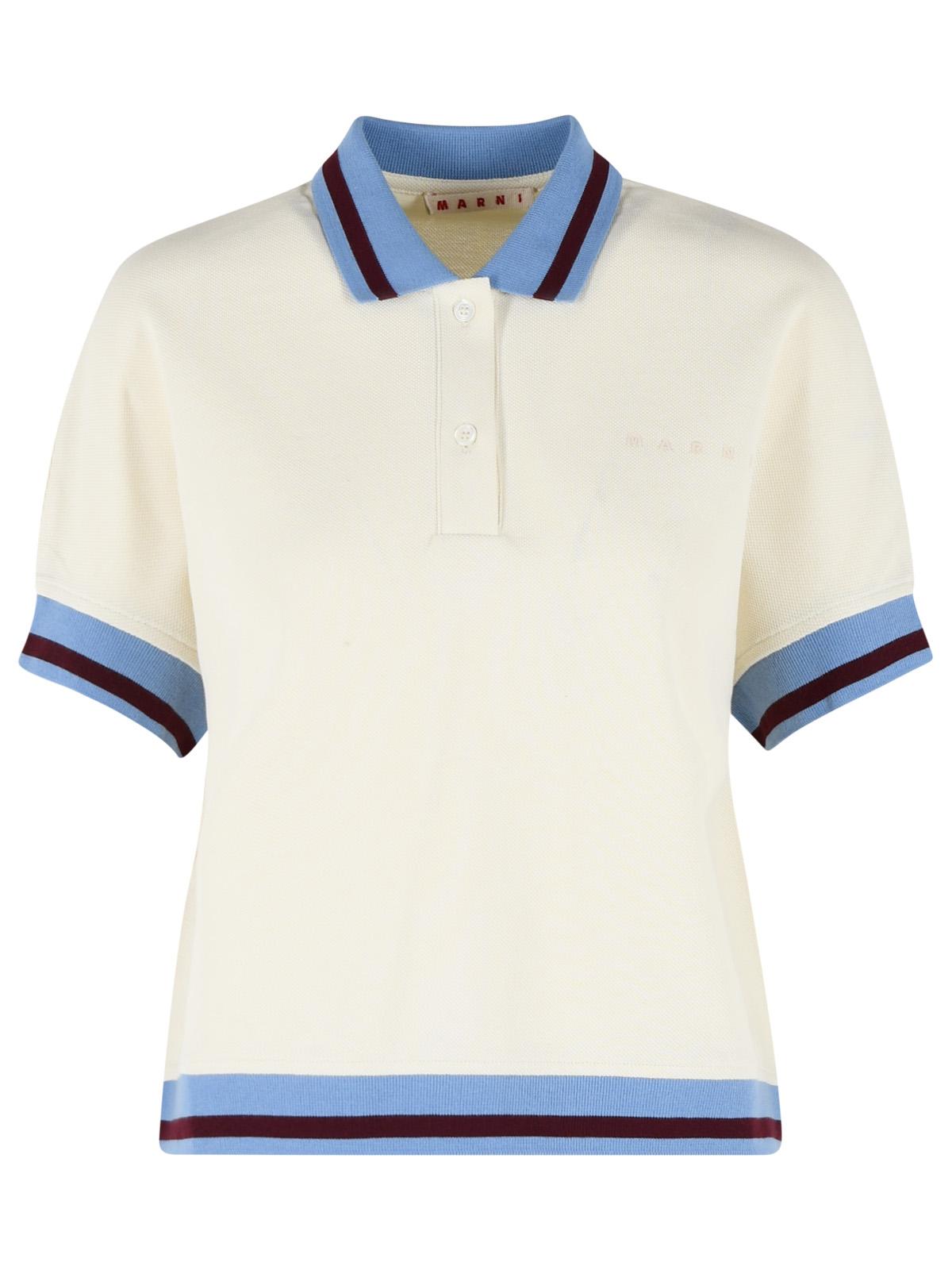 Marni Ivory Cotton Polo Shirt