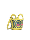 Marni Micro 'Tropicalia' Bag In Green Lear And Raffia Effect Fabric