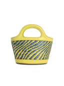 Marni Micro 'Tropicalia' Bag In Green Lear And Raffia Effect Fabric