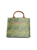Marni Petit Sac 'Tote' En Tissu Effet Raphia Naturel Multicolore
