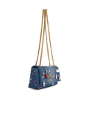 Marc Jacobs () Mini borsa a doppia catena "Trinket" in denim blu