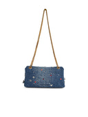 Marc Jacobs () Mini borsa a doppia catena "Trinket" in denim blu