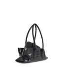 Attico 'Top Handle La Passeggiata Small' 'Coffee' Lear Bag