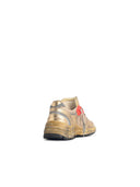Golden Goose 'Running Dad' Gold And White Laminated Lear Blend Sneakers