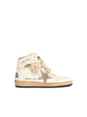 Golden Goose 'Sky Star' White Nappa Lear Sneakers With 'Taupe' Star