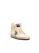 Golden Goose 'Sky Star' White Nappa Lear Sneakers With 'Taupe' Star