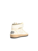 Golden Goose 'Sky Star' White Nappa Lear Sneakers With 'Taupe' Star