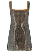 Self Portrait 'Rhinestone' Grey Polyester Dress