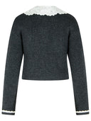 Zelfportret donkergrijs wolmix crop vest