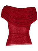 Haut en polyester bordeaux Self Portrait