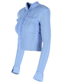 Cardigan 'Pearl' Self Portrait En Mélange De Viscose Bleu Clair