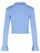 Cardigan 'Pearl' Self Portrait En Mélange De Viscose Bleu Clair
