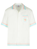 Casablanca 'Dance Joy' White Silk Shirt
