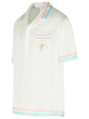 Casablanca 'Dance Joy' White Silk Shirt