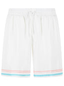 Casablanca 'Dance Joy' White Silk Twill Shorts