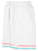 Casablanca 'Dance Joy' White Silk Twill Shorts
