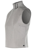 Courreges 'Buckle' Tank Top In Beige Wool Blend