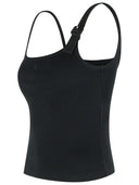 Courreges 'Buckle 90'' Black Cotton Tank Top