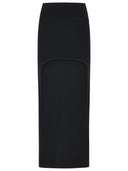 Courreges Long Skirt In Black Viscose Blend