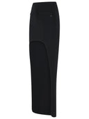 Courreges Long Skirt In Black Viscose Blend