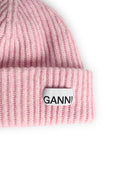 Gorro de lana rosa de Ganni