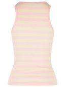 Ganni Pink Stretch Cotton Tank Top