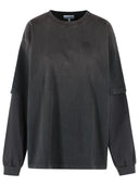 Maglietta Ganni in cotone grigio