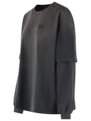 Maglietta Ganni in cotone grigio