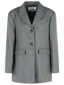 Ganni Grey Wool Blend Blazer