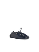 Czarne baletki Ganni „Lace Up” Oleatex