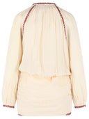Isabel Marant Etoile 'Ludy' Short Dress In Beige And Red Cotton