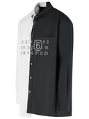 Mm6 Maison Margiela – Baumwollhemd „Color Block“ in Schwarz und Weiß