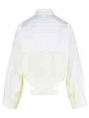 Camicia Mm6 Maison Margiela In Popeline Di Cotone Effetto Specchio Bianco