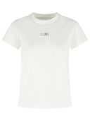 T-shirt en coton blanc Mm6 Maison Margiela