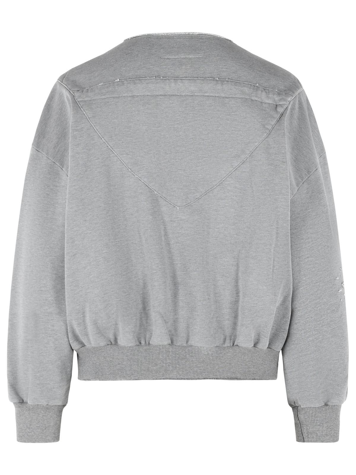 Mm6 Maison Margiela Sudadera De Algodón Gris
