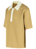 Jil Sander Beige Cotton Knit Polo Shirt