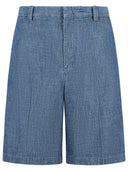 Jil Sander Blue Cotton Bermuda Shorts