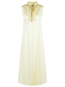 Jil Sander Vestido marfil de acetato y viscosa