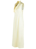 Jil Sander Vestido marfil de acetato y viscosa