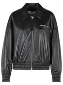 Jil Sander Black Lear Bomber Jacket
