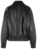 Jil Sander Black Lear Bomber Jacket