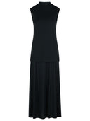 Jil Sander zwarte viscosemix jurk