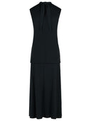 Jil Sander zwarte viscosemix jurk